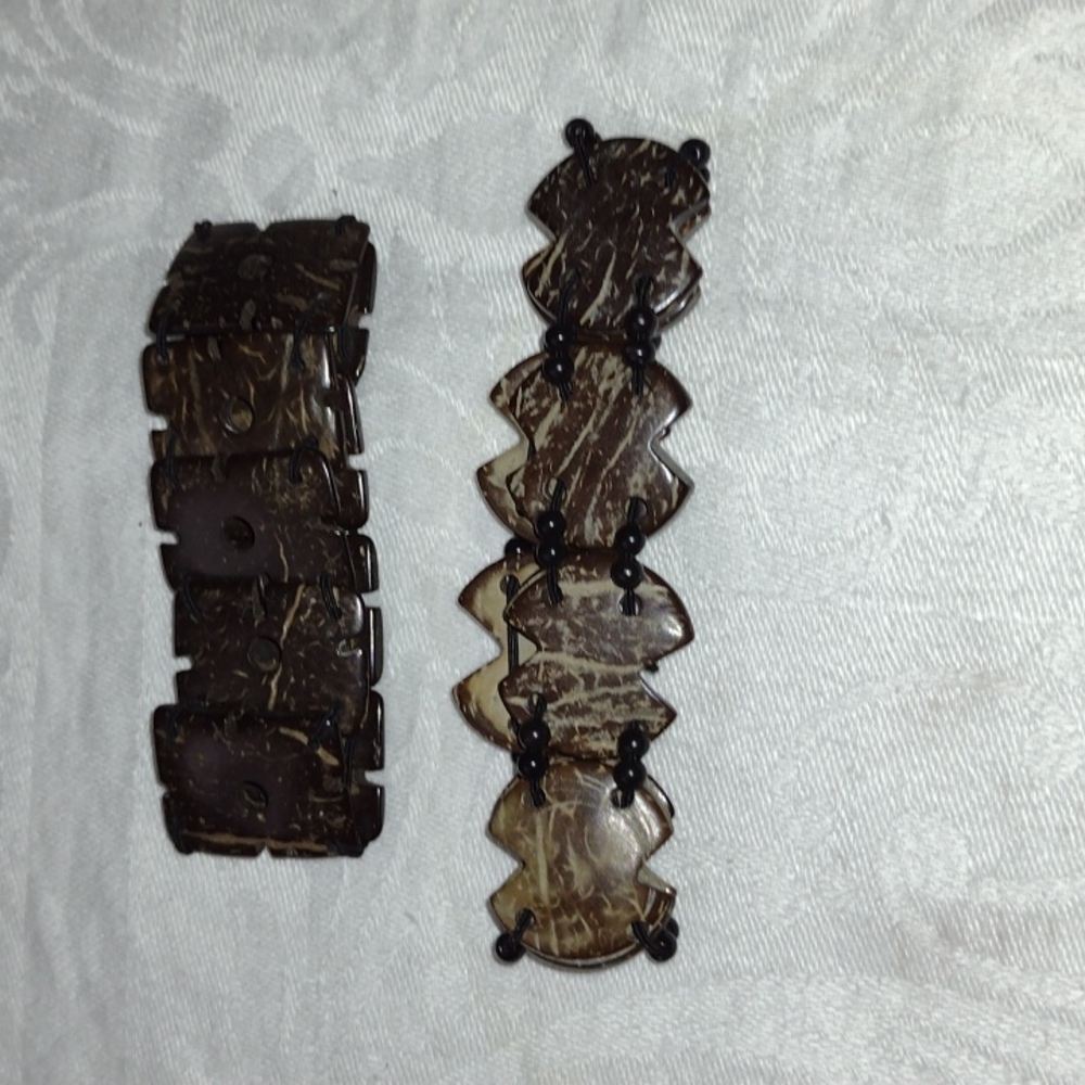 2 coconut shell bracelets